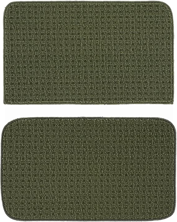 Garland Rug Herald Square 2-Piece Kitchen Rug Set, 18-Inch by 28-Inch, Green