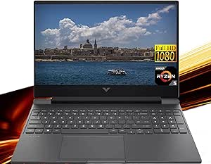 HP Victus Gaming Laptop Computer, 15.6'' FHD Gaming Laptops, AMD Ryzen 5-8645HS, NVIDIA GeForce RTX 4050, 32GB RAM|1TB SSD, Wi-Fi 6, Bluetooth, Backlit KB, Windows 11 Pro, for College & School