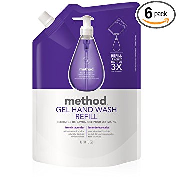 Method Gel Hand Soap Refill, French Lavender, 34 Ounce (Pack 6)