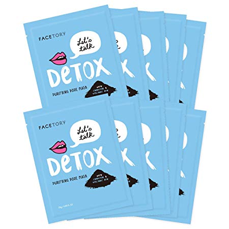 FaceTory Let's Talk, Detox Purifying Charcoal Sheet Mask (Pack of 10)