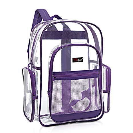 MGgear Clear Transparent PVC Multi-pockets School Backpack/ Outdoor Backpack
