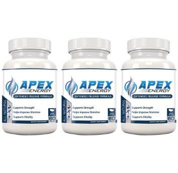 APEX ENERGY - Energy Pills - Caffeine, Green Tea, Apple Cider Vinegar, Acai Berry, African Mango, Grapefruit, Raspberry Ketones, Kelp, & Resveratrol