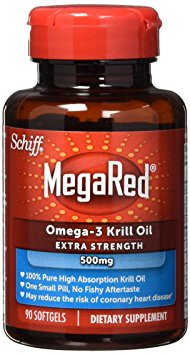 MegaRed 500mg Extra Strength Omega-3 Krill Oil, 90 softgels