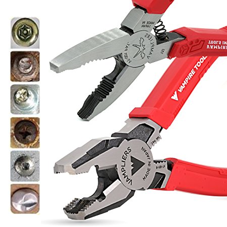 VamPLIERS! Best Made Pliers! 2-PC Set S2D Specialty Pliers. Extract Stripped Stuck Security, Corroded or Rusted Screws