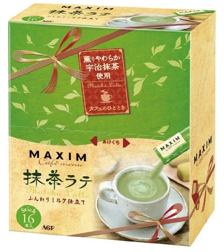 AGF Maxim Matcha Green Tea Flavored Instant Latte 16 sticks (Japan Import)