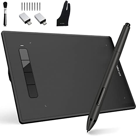 XP-PEN Star G960S Plus Graphic Tablet 9x6 inch Drawing Tablet for PC Tablet Mobile Phones with Battery-Free Tilt Support PH2 Stylus Digital Eraser (4 Shortcut Keys)