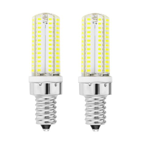 Rayhoo 2pcs E12 Base LED Bulb 104-SMD LEDs White Light 5 Watt AC 110V Lamps Equivalent to 40W Halogen Track Bulb Replacement LED Bulbs,6000-6500K, 300-320LM