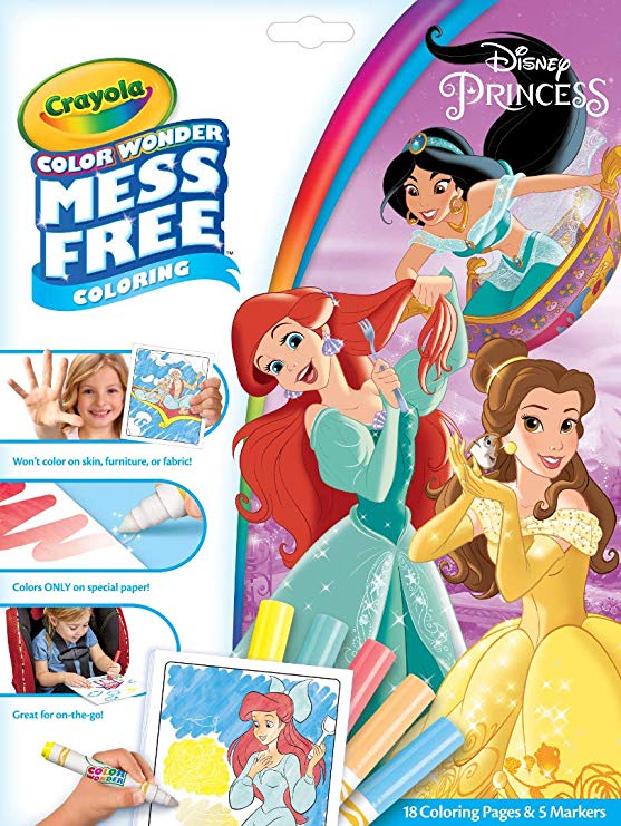 Crayola Color Wonder Disney Princess Coloring Pages, Mess Free Coloring, Gift for Kids, Age 3, 4, 5, 6