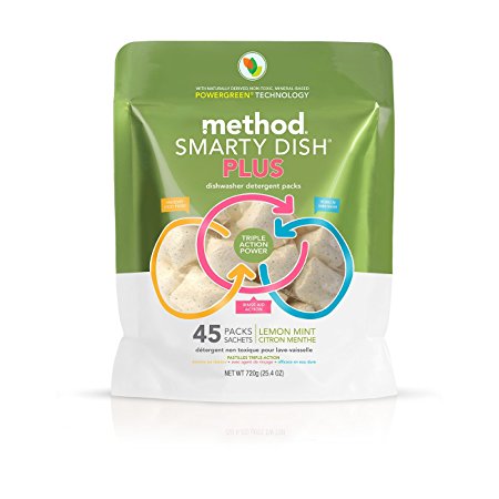 Method Smarty Dish Dishwasher Plus Tablets, Lemon Mint, 25.4 Ounce