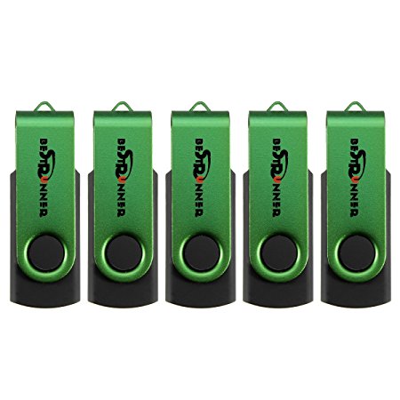 BESTRUNNER 5Pcs 16GB 3.0 Swivel USB Flash Drive Memory Stick Storage Thumb Stick Pen Gift