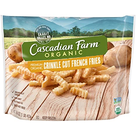 Cascadian Farm Organic Crinkle Cut French Fries, 16oz Bag (Frozen), Organically Farmed French Fries, Non-GMO