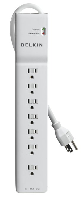 Belkin 7-Outlet Home/Office Surge Protector with 4-Foot Cord, BE107200-04