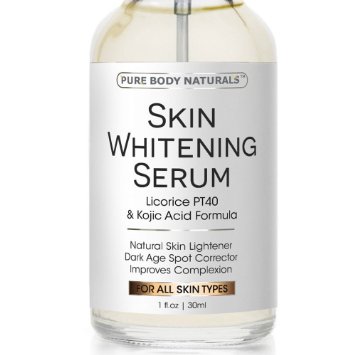 Skin Whitening Serum - Natural Skin Whitening Cream Treatment - Brighten Complexion, Lighten Dark Spots, Reduce Age Spots - Expert Formula Featuring Kojic Acid & Vitamin E - Safe & Effective (1 Pack)