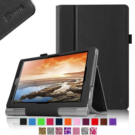 Fintie Lenovo Yoga 10 / Yoga 10 HD Folio Case - Premium Leather Cover With Stylus Holder (For Yoga Tablet 10-Inch / Yoga Tablet 10-Inch HD) - Black