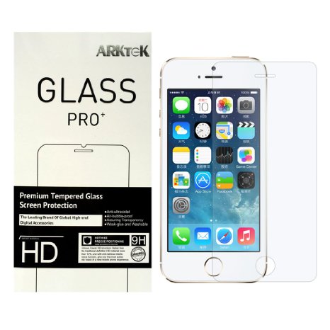 iPhone SE / 5S Screen Protector, ARKTeK® 0.26mm Super Thin High Definition Tempered Glass Screen Protector for iPhone SE 5S 5C 5 [2-Pack]