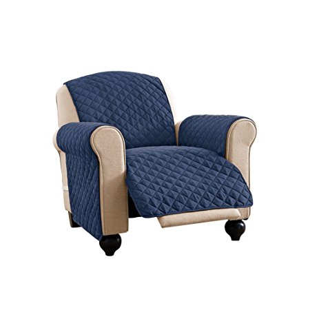 Ultra Reversible Furniture Cover Protector Navy/Blue Recliner, Navy/Blue, Recliner