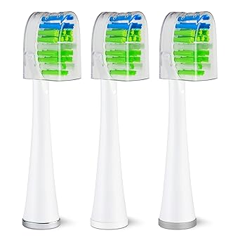 Waterpik Sensonic Replacement Contour Brush Heads, 3 Toothbrush Heads, White STWB-3WW-B