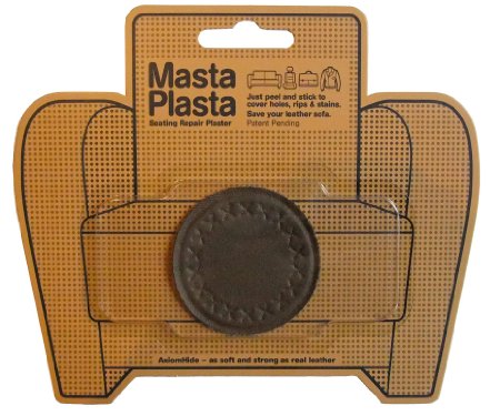 MastaPlasta Peel and Stick First-Aid Leather Repair Band-Aid for Furniture Small Circle 2-Inch by 2-Inch Brown