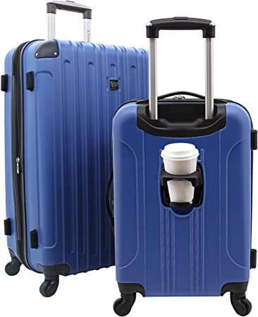 Travelers Club 2 Piece Smart Hardside Expandable Spinner Luggage Set, Cobalt Blue Option, (28/20)