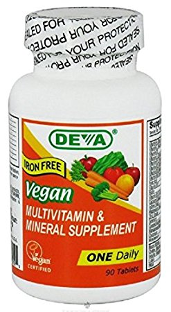 Deva Vegan Vitamins Daily Multivitamin Iron Free - 90 Tablets