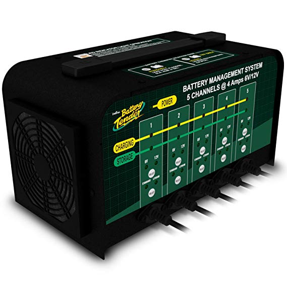 Battery Tender 5-Bank 021-0133, 4 Amp, 6V or 12V Lithium Only Selectable Commercial Battery Management System