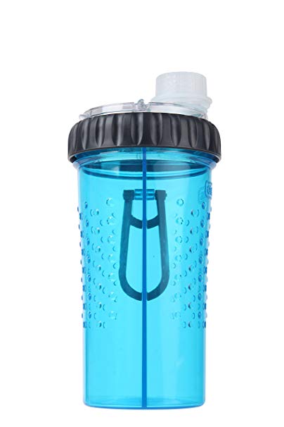 Dexas Snack-DuO Dual Chamber 16 ounce Hydration Bottle & Snack Container