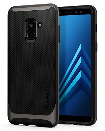 Galaxy A8 2018 Case Spigen Neo Hybrid - Flexible Inner Protection and Reinforced Hard Bumper Frame for Galaxy A8 (2018) - Gunmetal