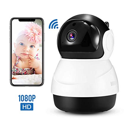 Wireless Home Security Camera 1080P, GBTIGER WiFi Home Indoor IP Camera Monitor for Baby/Pet/Elder/Home/ Office, Pan/Tilt, Night Vision & Two Way Audio