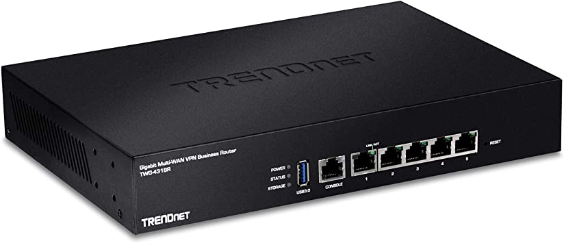 TRENDnet Gigabit Multi-WAN VPN Business Router, TWG-431BR, 5 x Gigabit Ports, 1 x Console Port, QoS, Inter-VLAN Routing, Dynamic Routing, Load-Balancing, High Availability, Online Firmware Updates