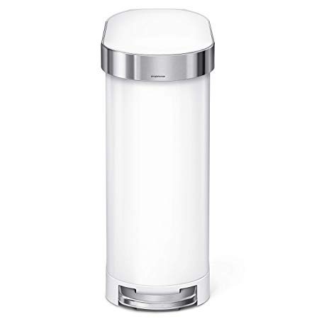 simplehuman CW2069 Trash can, 45L, White Stainless Steel, 90 Pound