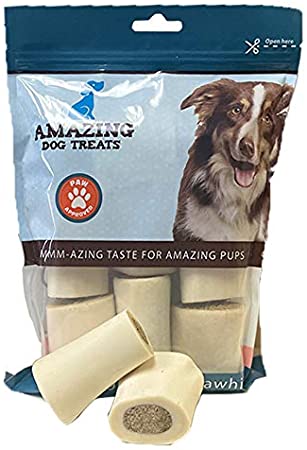 AMAZING DOG TREATS 2-3" Stuffed Shin Bone for Dogs- Acai Blend (8 pcs/pk) - Various Flavors - All Natural Dog Bones