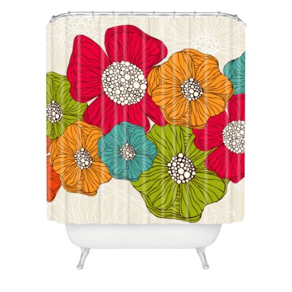 DENY Designs Valentina Ramos Flowers Shower Curtain, 69 x 72