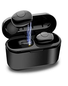 True Wireless Earbuds Bluetooth 5.0 Mini Headphoness, DULLA TWS Noise Cancelling Isolating Earphones Sweatproof Sport Headsets with Portable Charging Case for Android and iOS Smartphones
