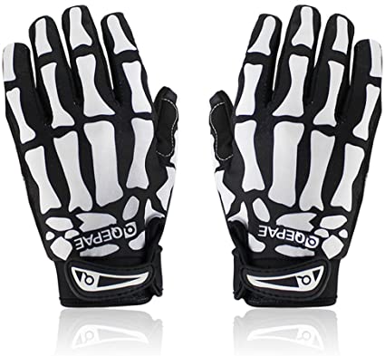 iParaAiluRy Skeleton Gloves for Women Men - Anti-Slip Gel Padded Skull Gloves for Cycling Riding Motorcycle Ski - Finger Bone Skeleton Costume Gloves