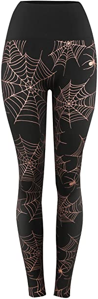 Eliacher Women's Plus Size Printed Brushed Halloween Leggings High Waisted Seamless Leggings