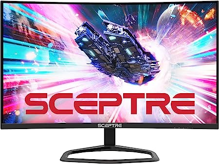 Sceptre 27-inch Curved Gaming Monitor up to 240Hz DisplayPort HDMI 1ms 99% sRGB Build-in Speakers, R1500 Machine Black 2023 (C275B-FWT240)