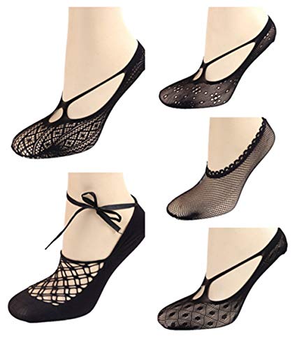 lifevv Womens Sheer Ankle Fishnet Socks Sheer Women Dress Socks(5 Pairs)