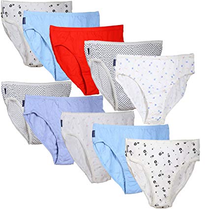 Godsen Women's 10 Packs Cotton Briefs Hipster Panties - Colors May Vary