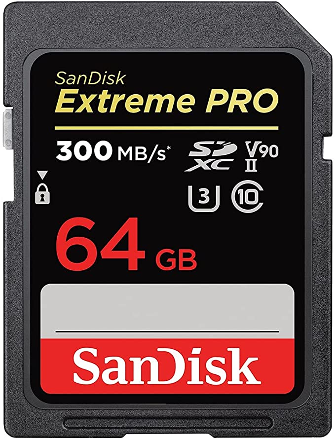 SanDisk 64GB Extreme PRO SDXC UHS-II Memory Card - C10, U3, V90, 8K, 4K, Full HD Video, SD Card - SDSDXDK-064G-GN4IN