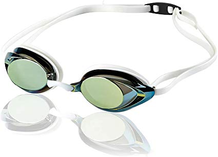 Speedo Vanquisher 2.0 Mirrored Swim Goggles, Panoramic, Anti-Glare, Anti-Fog with UV Protection