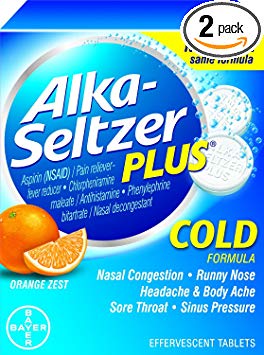Alka-Seltzer Plus Cold Formula Effervescent Tablets Orange Zest 20 ea (Pack of 2)
