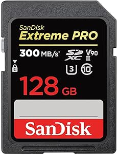 SanDisk Extreme PRO - Targeta de Memoria SDXC de 128GB, hasta 300MB/s, UHS-II, Class 10, V90, U3