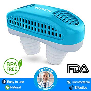 2 in 1 Anti Snore Devices, Snoring Aids Snore Stopper and Breathing Air Purifier, Nose Snore Vents Nasal Dilator, Stop Snoring Solution for Comfortable Sleeping (Blue)
