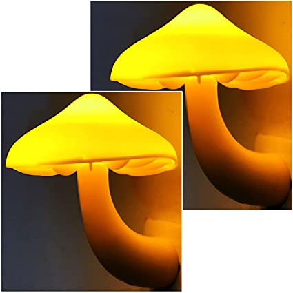 AUSAYE 2Pack Mushroom Night Light Plug in Lamp, Led Night Lights for Adults Kids Baby Children NightLight Warm White