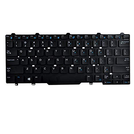 Eathtek Replacement Laptop Keyboard Without Backlit and Frame NO Pointer for Dell Latitude E5450 E7450 Series Black US Layout, Compatible Part Number 094F68 NSK-LKAUW