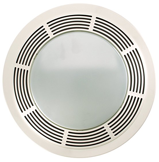 NuTone 8664RP Designer Fan and Light with Round White Grille and Glass Lens, 100 CFM 3.5 Sones