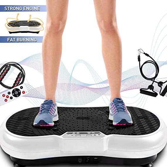 Bigzzia Vibration Platform with Rope Skipping, Whole Body Workout Vibration Fitness Platform Massage Machine for Home Training and Shaping, 99 Levels