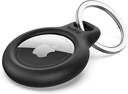 Belkin AirTag Case with Key Ring (Secure Holder Protective Cover for Air Tag with Scratch Resistance Accessory) - Black