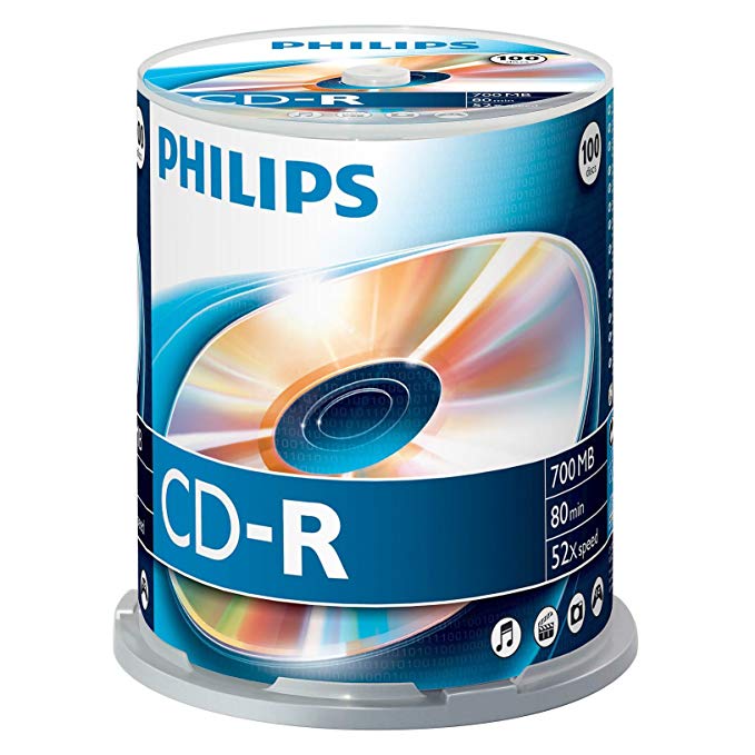 Philips CD-R 80MIN Blank Discs x 100 (700MB 52x Speed)