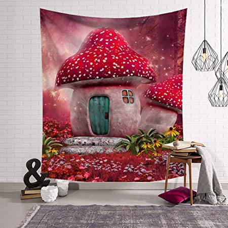 QCWN Fairy Tale Forest Tapestry Fantasy Style Wall Hanging Home Decoration for Bedroom and Living Room (2, 78Wx59L)